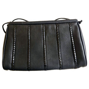 Vintage Anne Klein for Calderon Black Leather Crossbody Bag